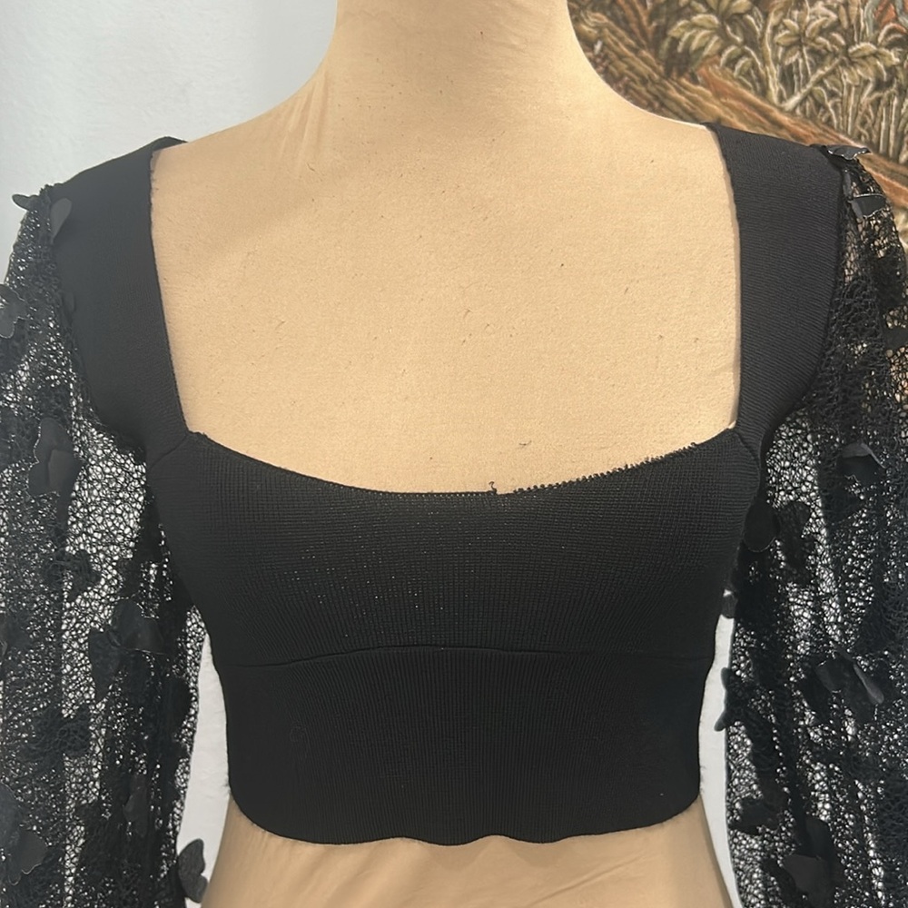 Free‎ People Intimately Flutter Cropped Black Top. Size S - Picture 4 of 15